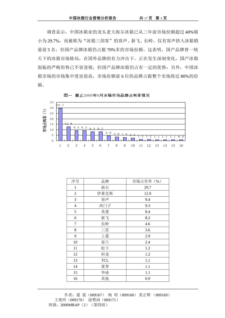 中国冰箱行业营销分析报告（第四组）.doc_第3页