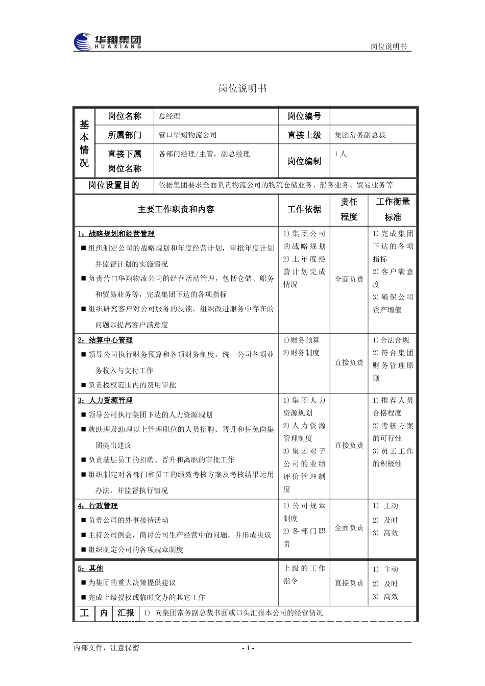 华翔物流总经理.doc_第1页