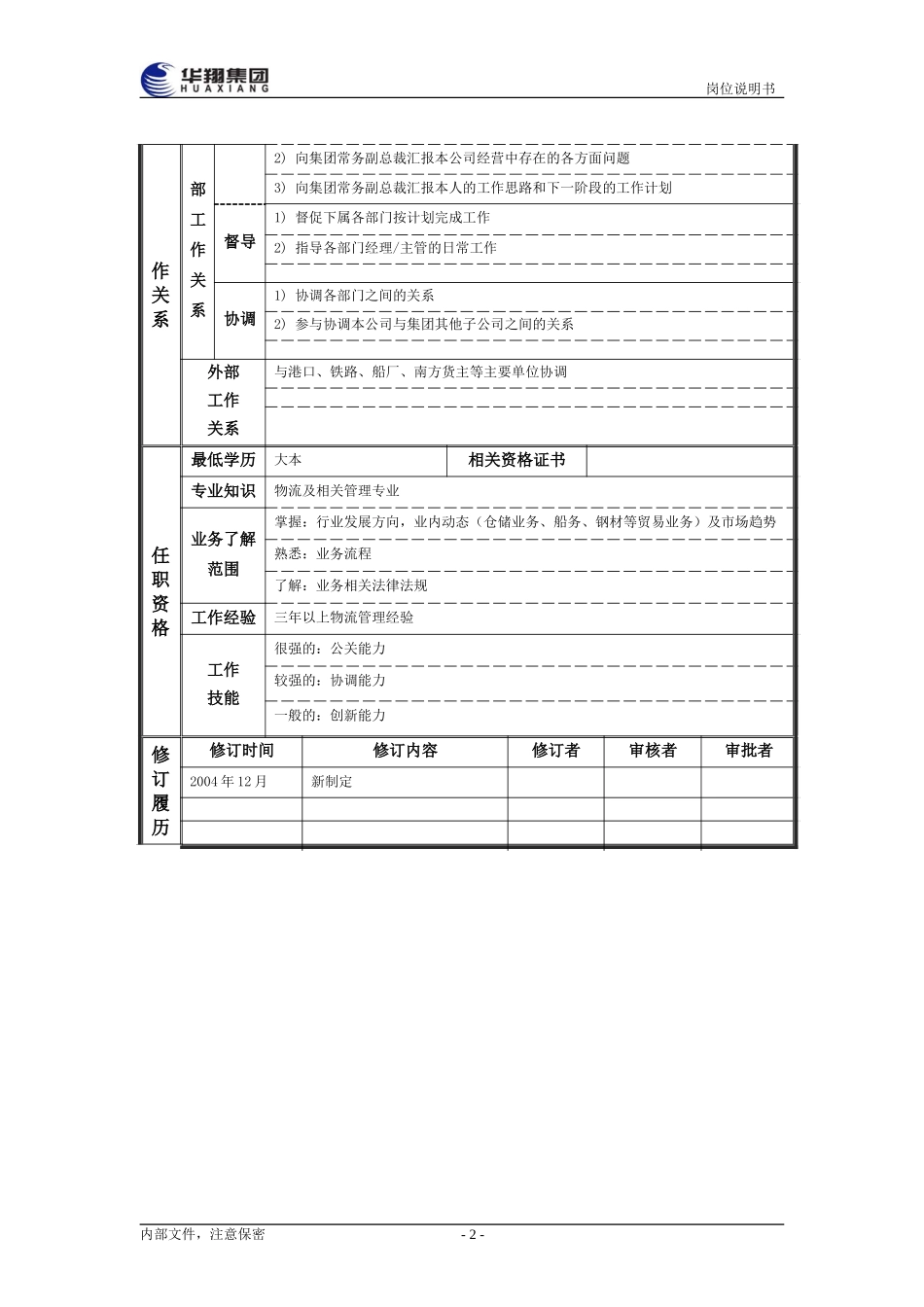 华翔物流总经理.doc_第2页