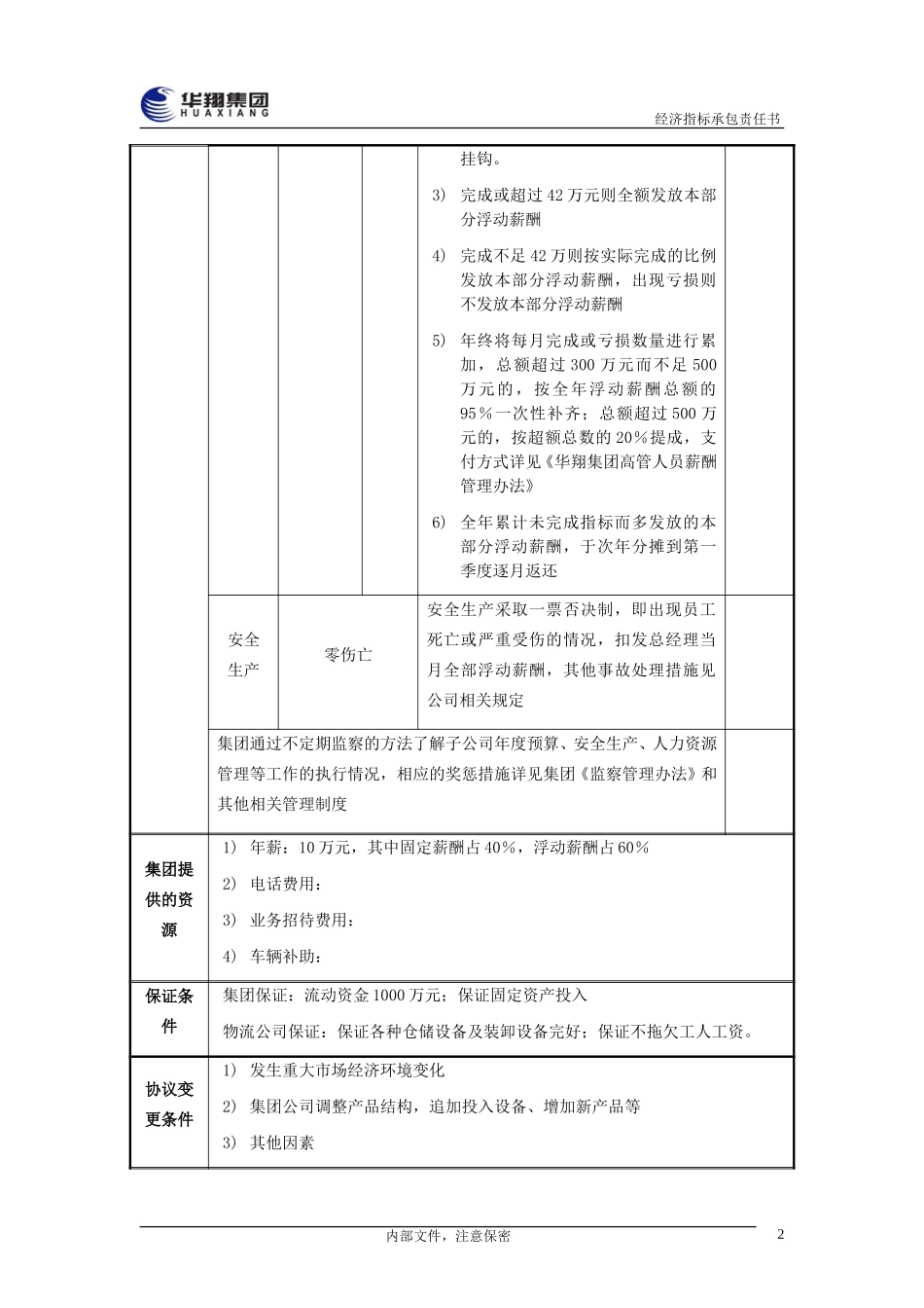 华翔物流公司总经理经济指标承包责任书20050108.doc_第3页