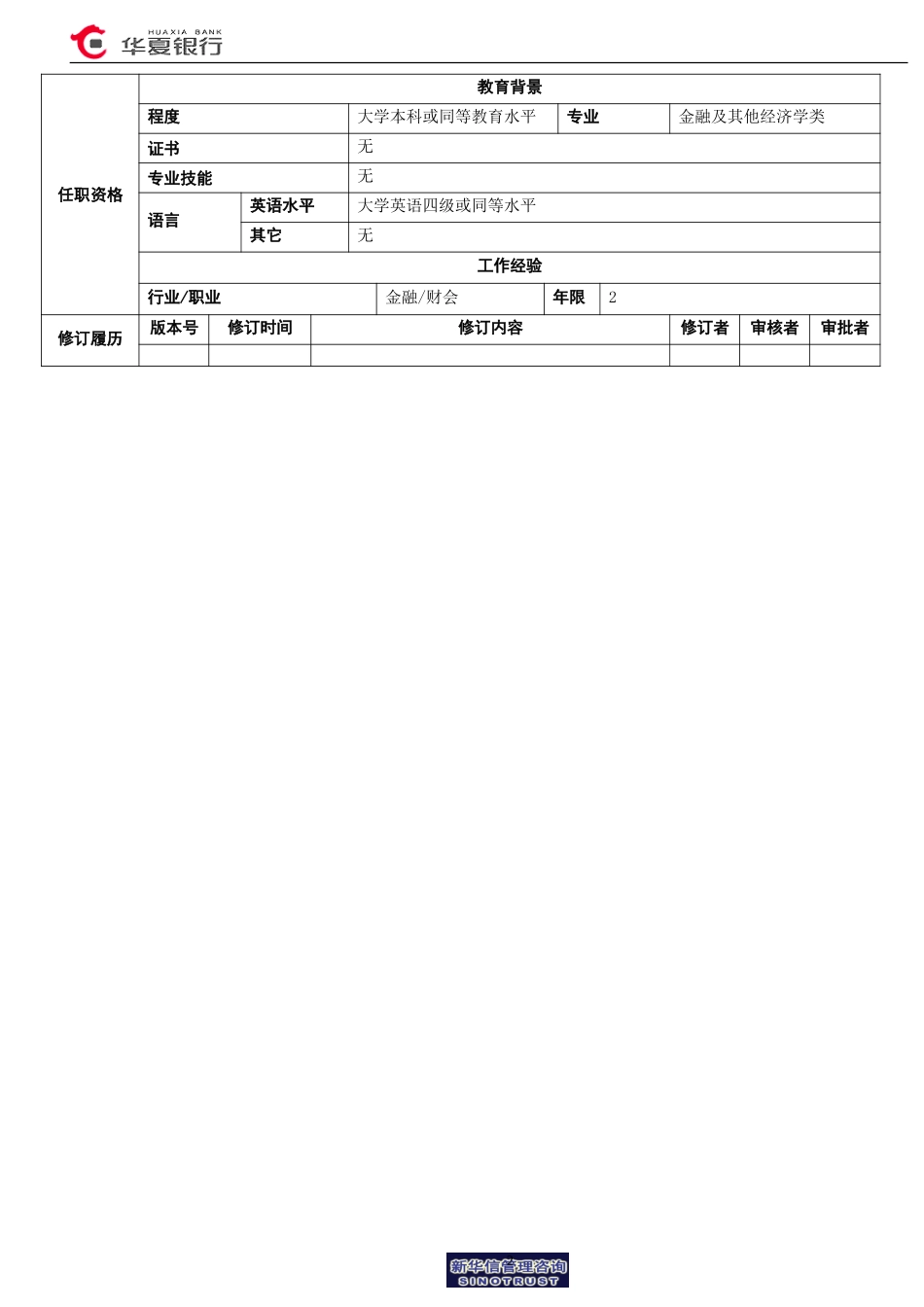 2交易帐簿债券交易岗岗位说明书.doc_第2页