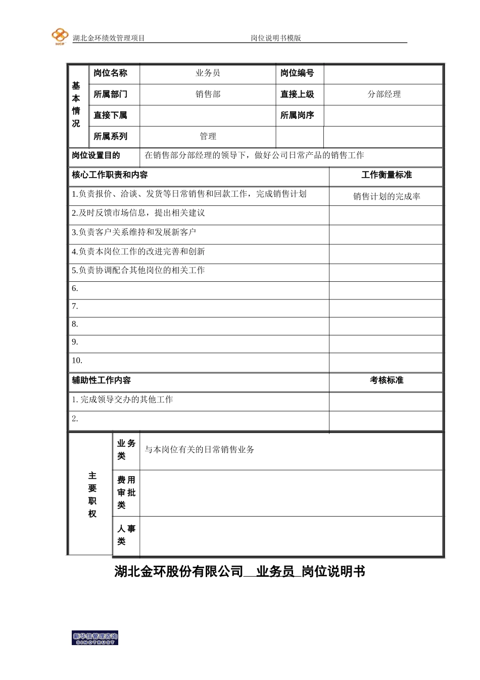 岗位说明书—业务员.doc_第1页