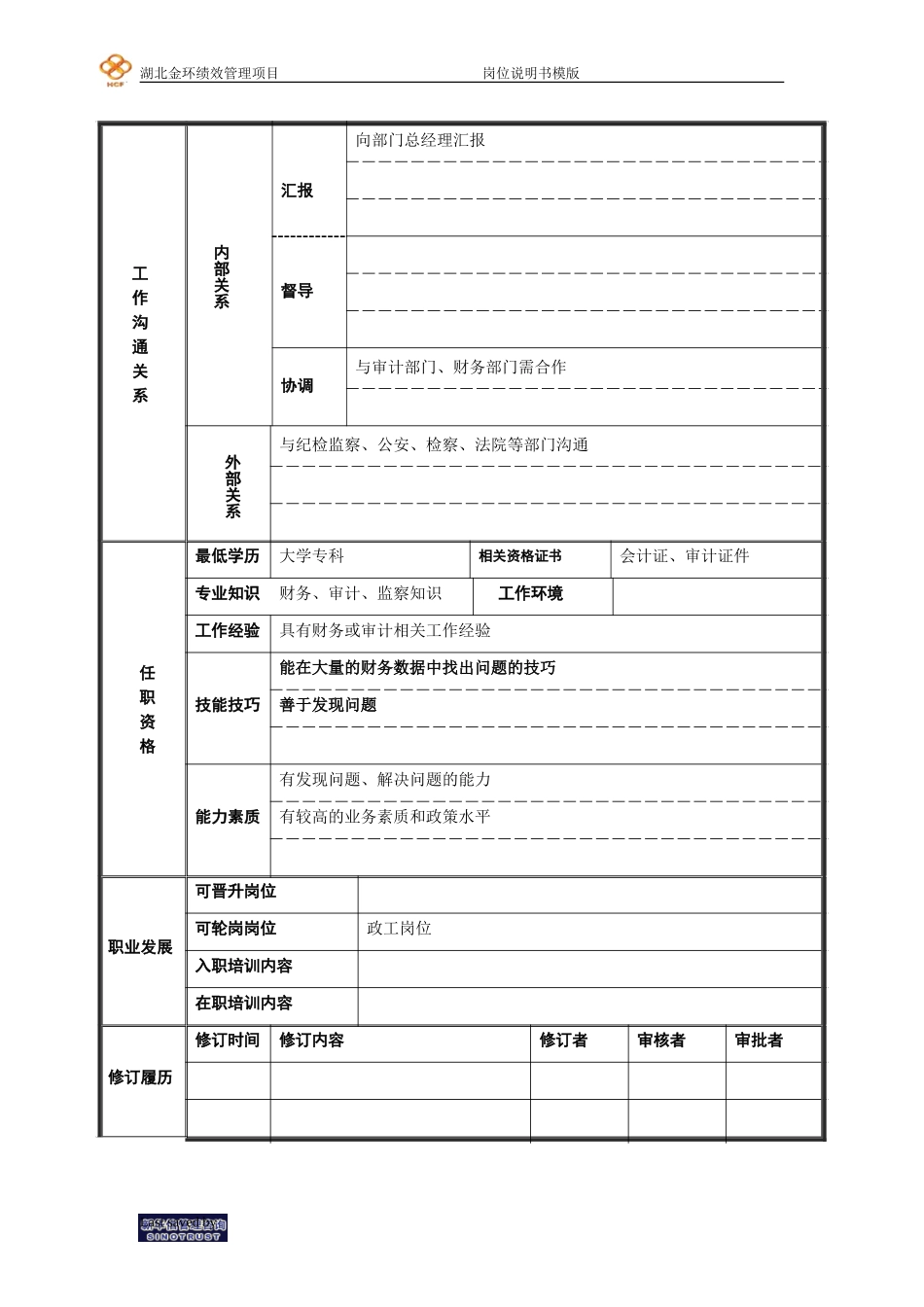 稽核专员岗位说明书.doc_第2页