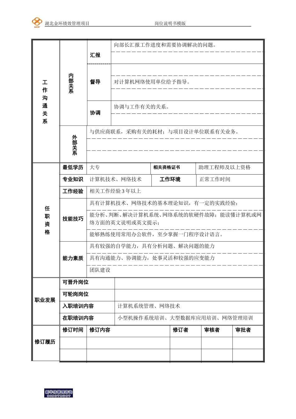网络管理专员岗位说明书.doc_第2页