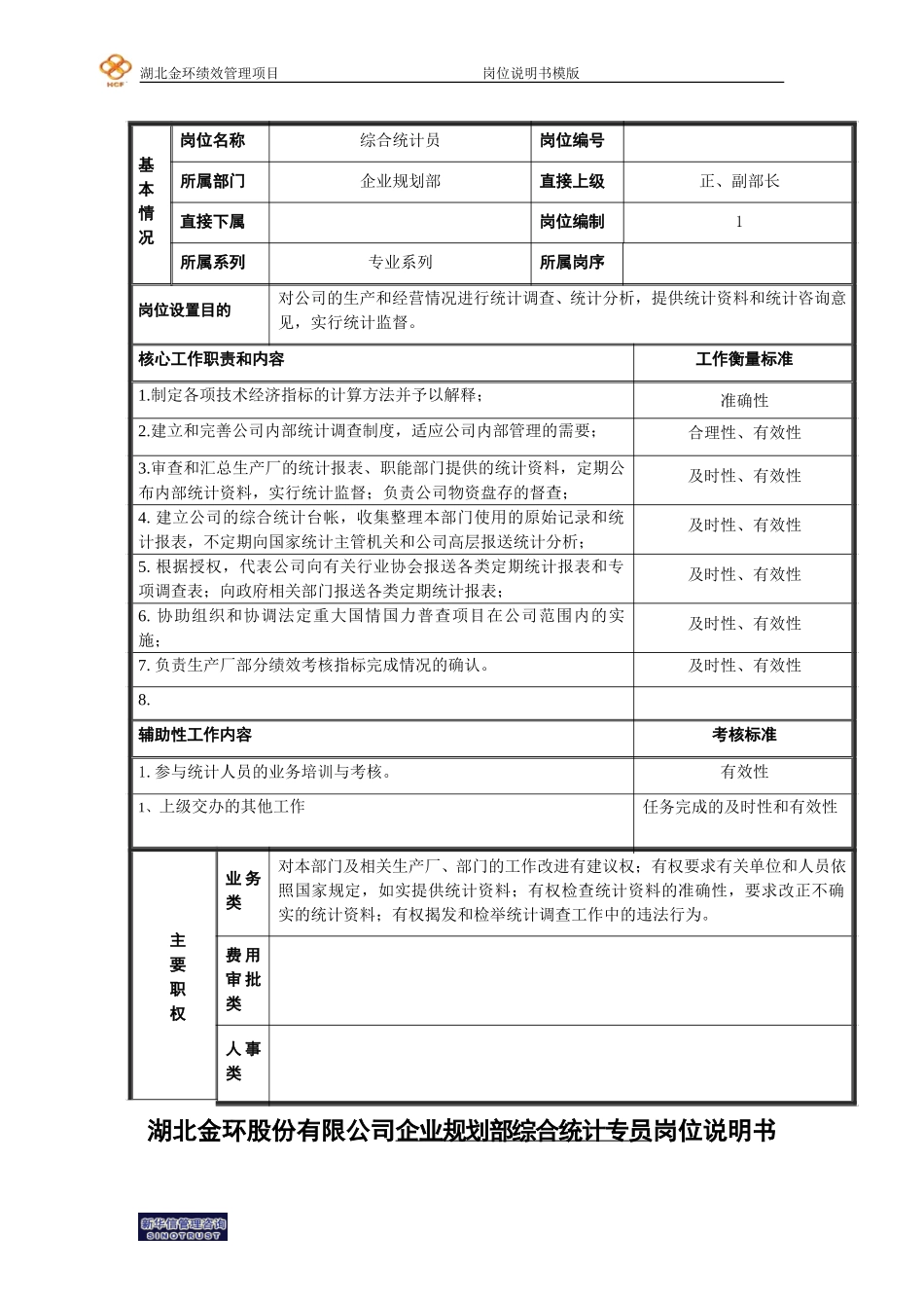 综合统计专员岗位说明书.doc_第1页