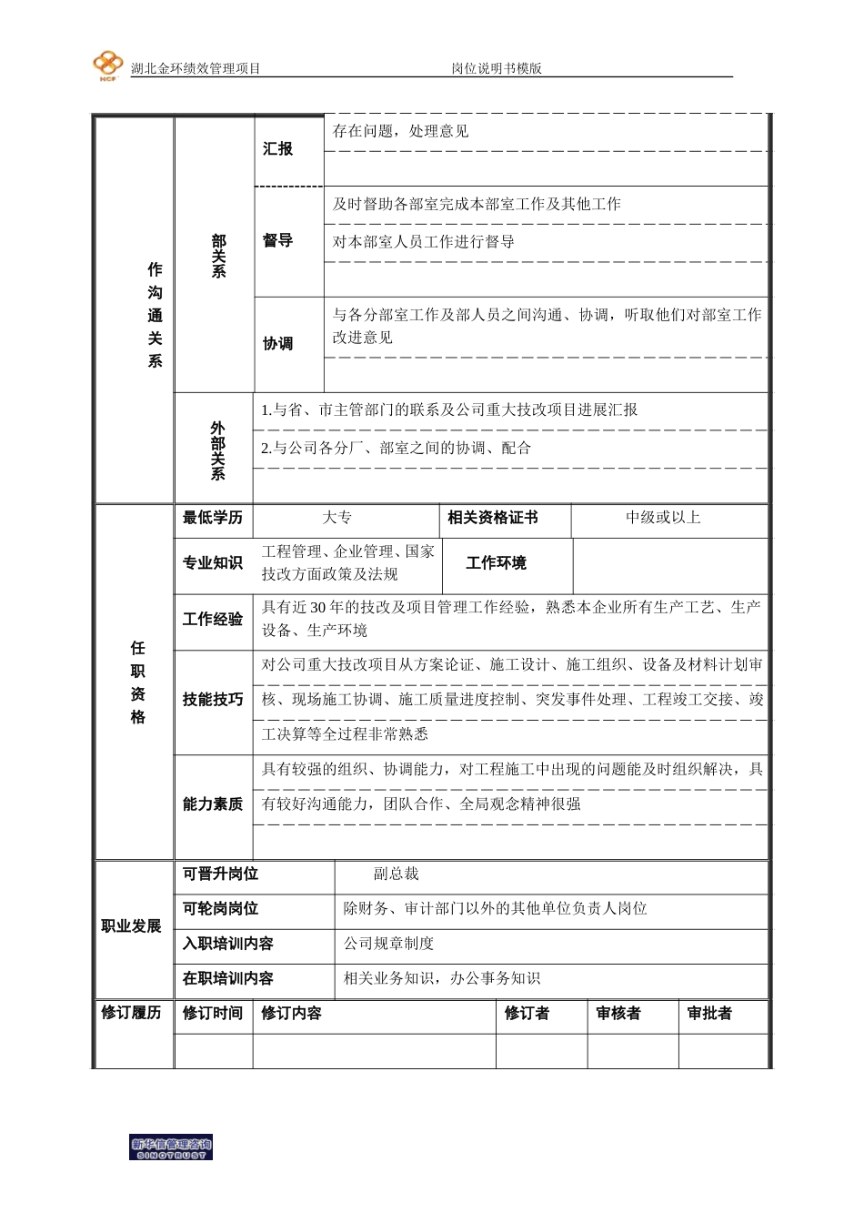 工程部总经理岗位说明书.doc_第2页