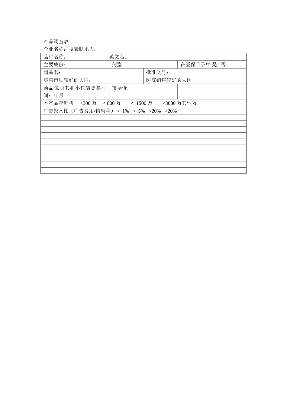 产品调查表.doc_第1页