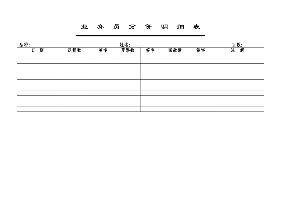 业　务　员　分　货　明　细　表.doc_第1页