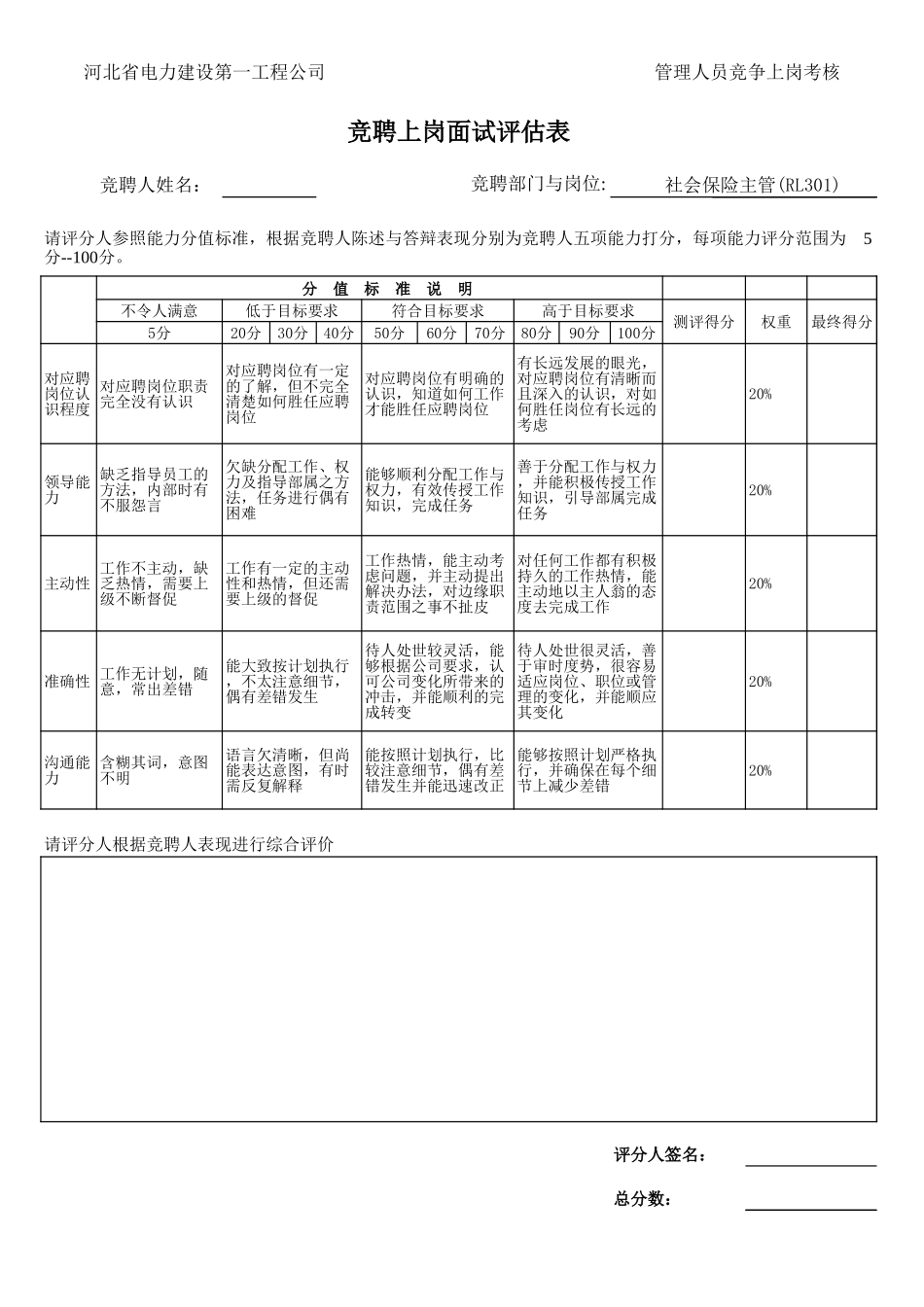 新华信-竞聘岗位-社会保险主管.XLS_第1页