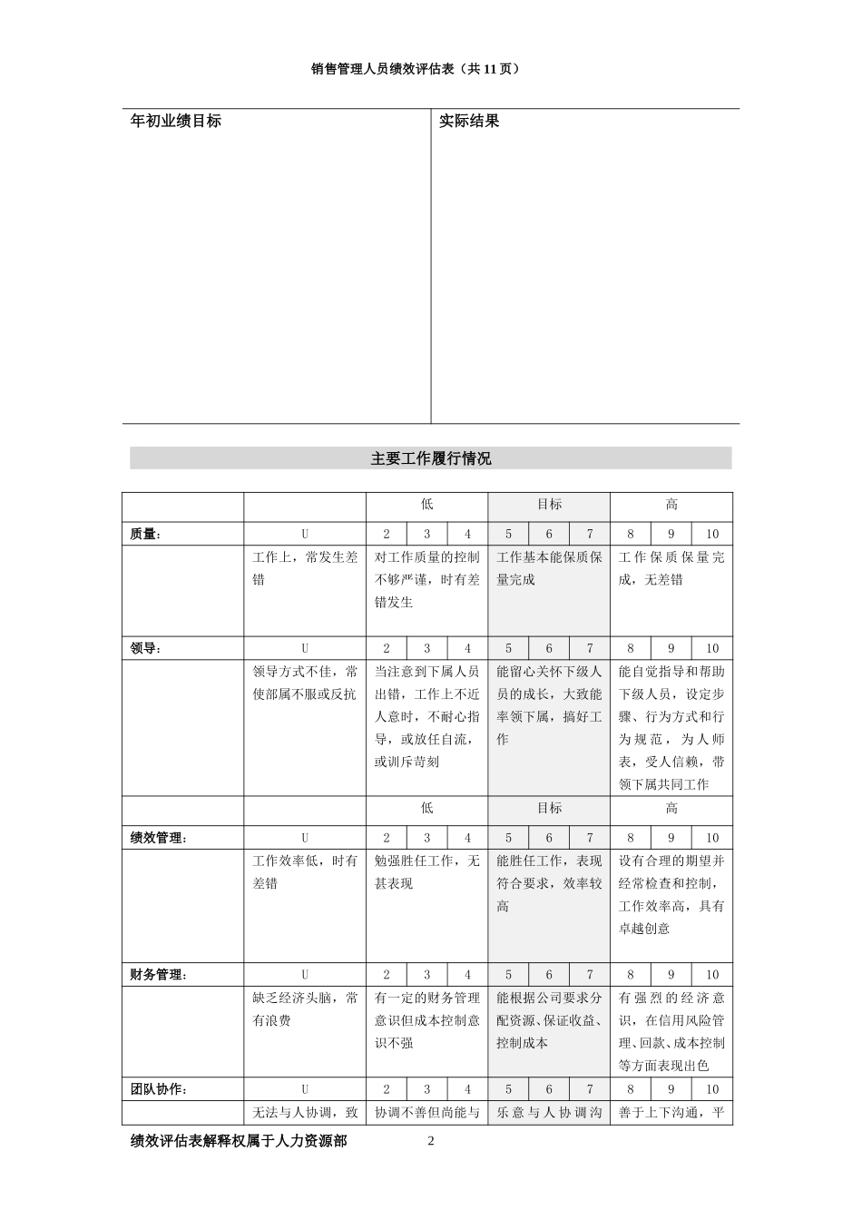 绩效评估表（销售经理）.doc_第2页