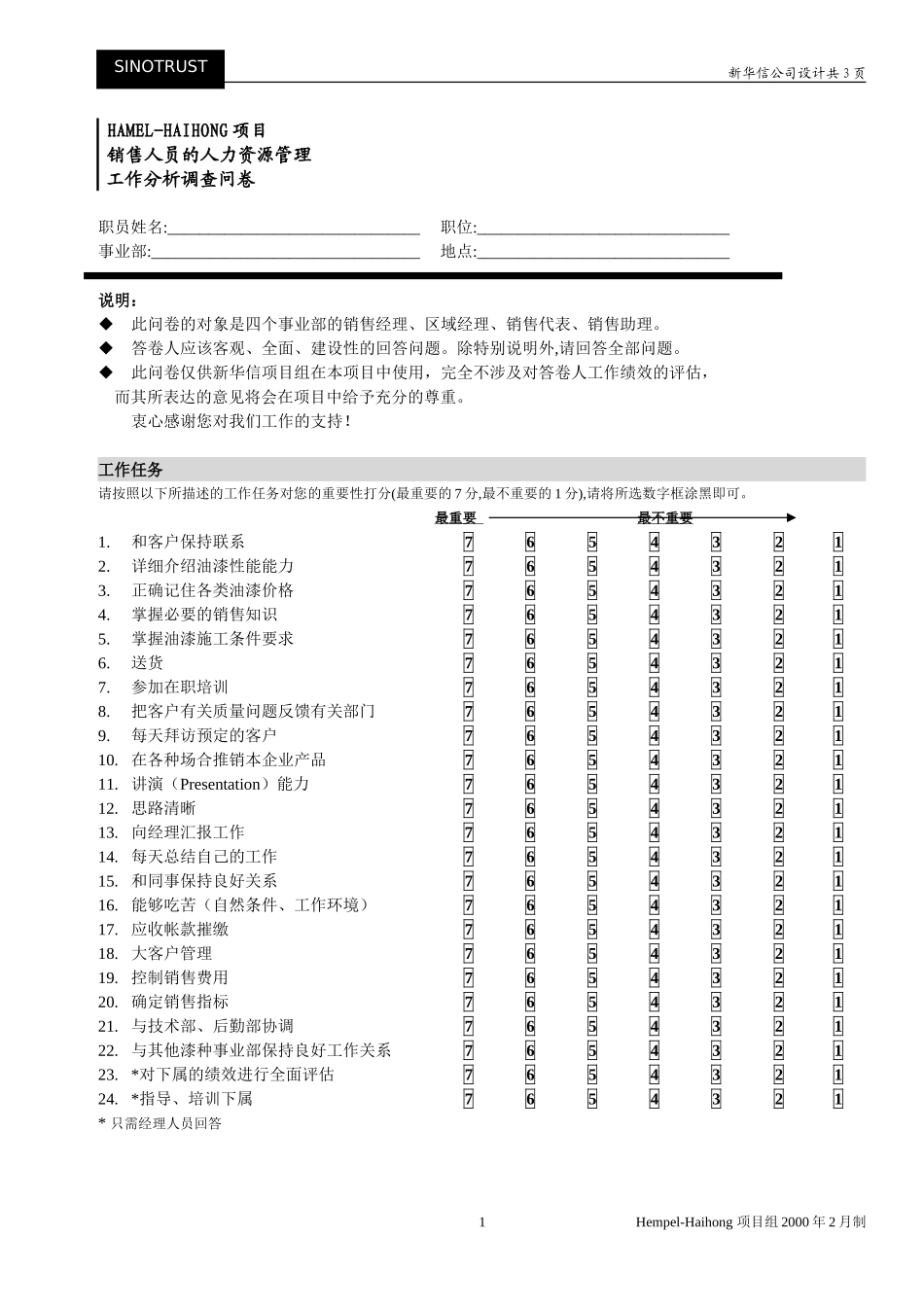新华信-海虹涂料-调查问卷-工作分析.DOC_第1页