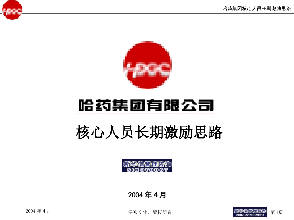 哈药集团核心人员长期激励思路final.ppt_第1页