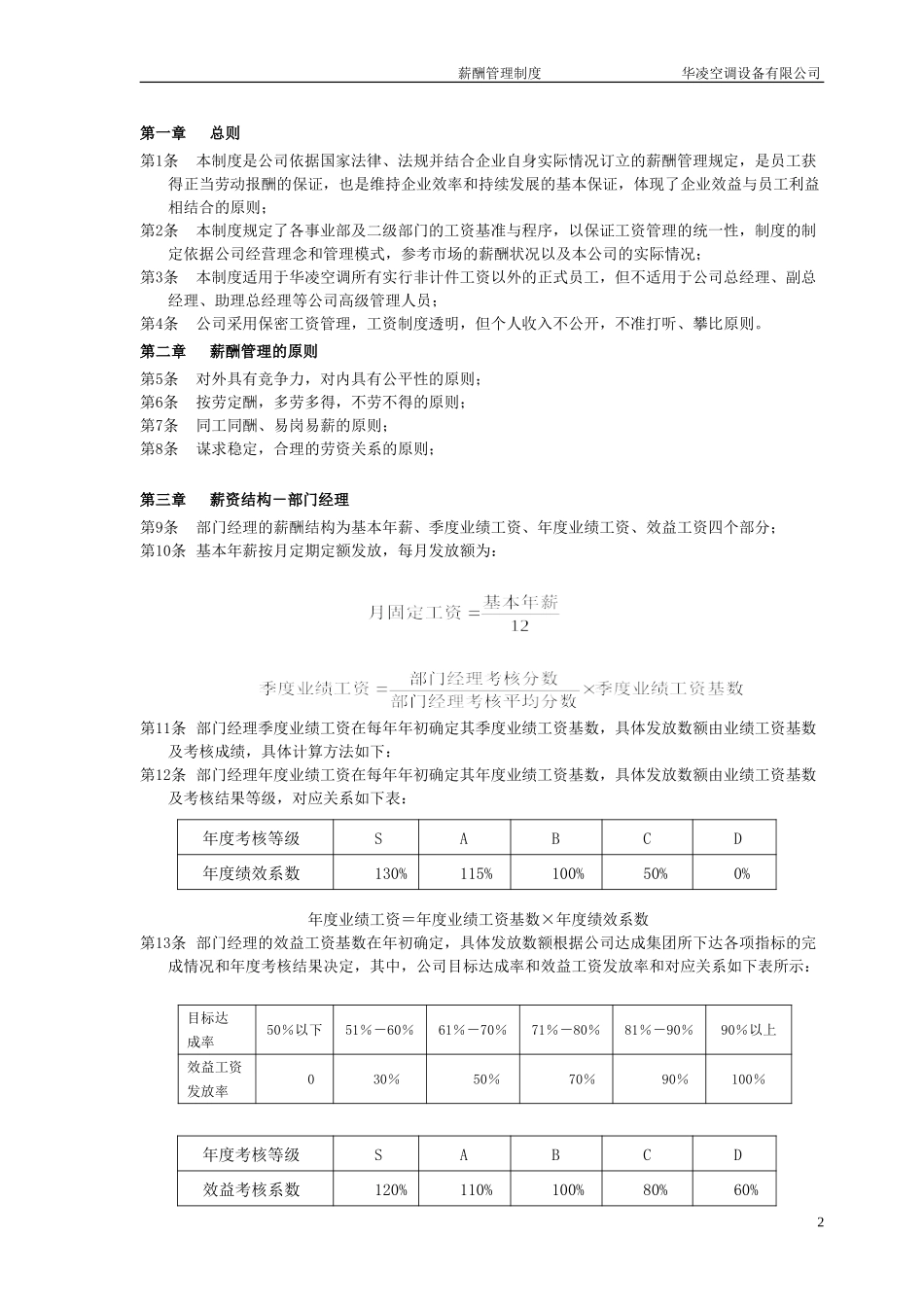 华凌空调设备有限公司薪酬管理制度.doc_第2页