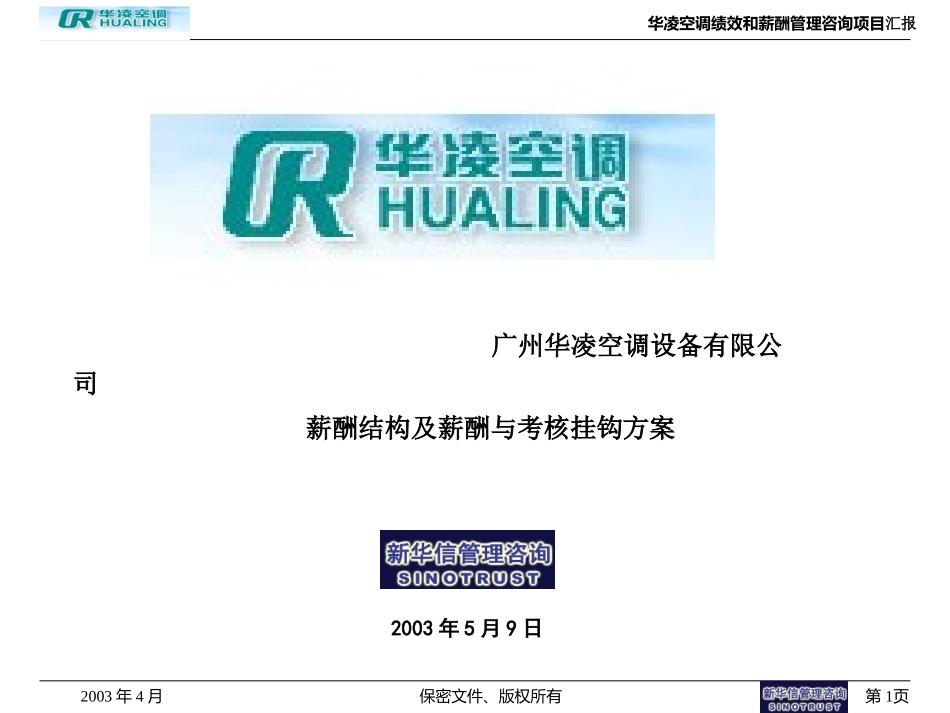 华凌空调薪酬结构及薪酬与考核挂钩方案.ppt_第1页