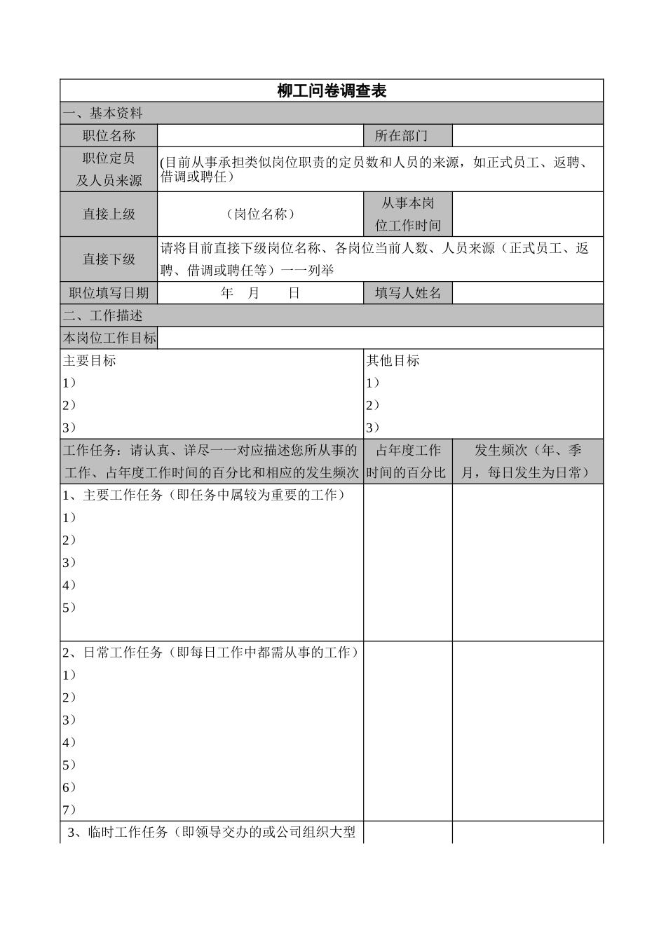 柳工问卷调查表－完整版.xls_第1页