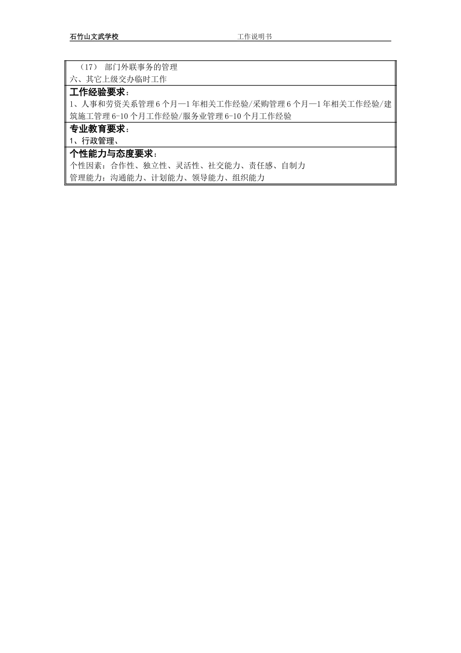 总务处主任岗位说明书.doc_第2页