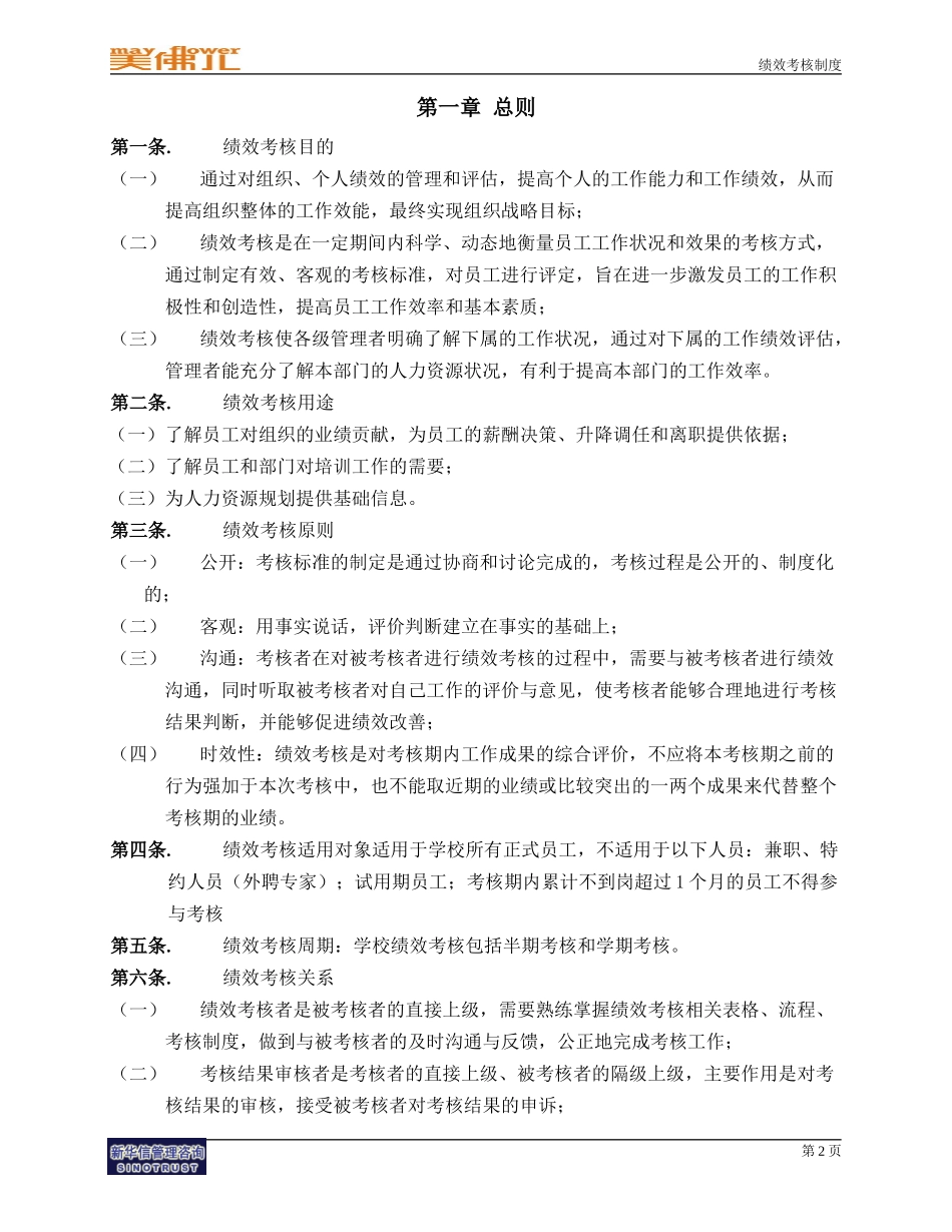美佛儿集团石竹山文武学校绩效考核制度.doc_第3页