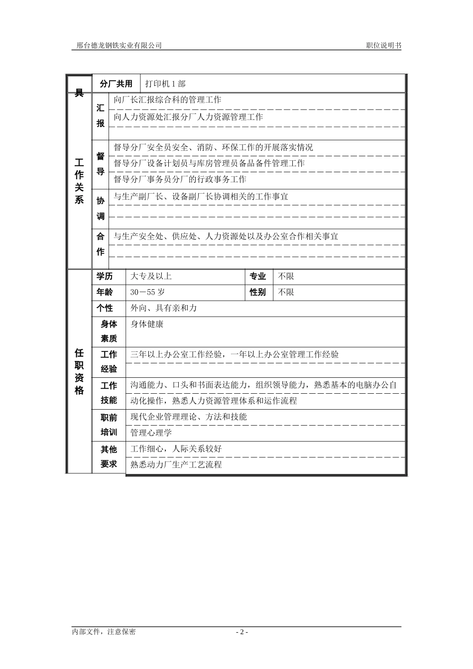 综合科科长职位说明书.doc_第2页