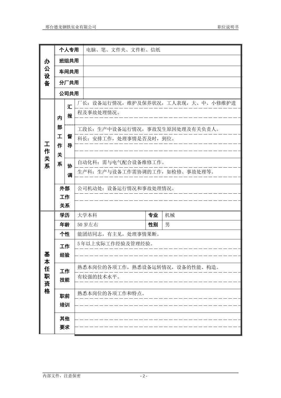 轧钢厂厂长助理（设备）.doc_第2页