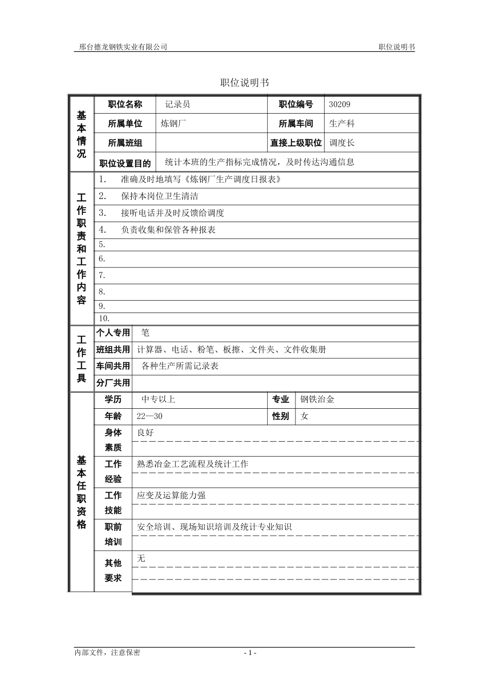 生产科记录员.doc_第1页