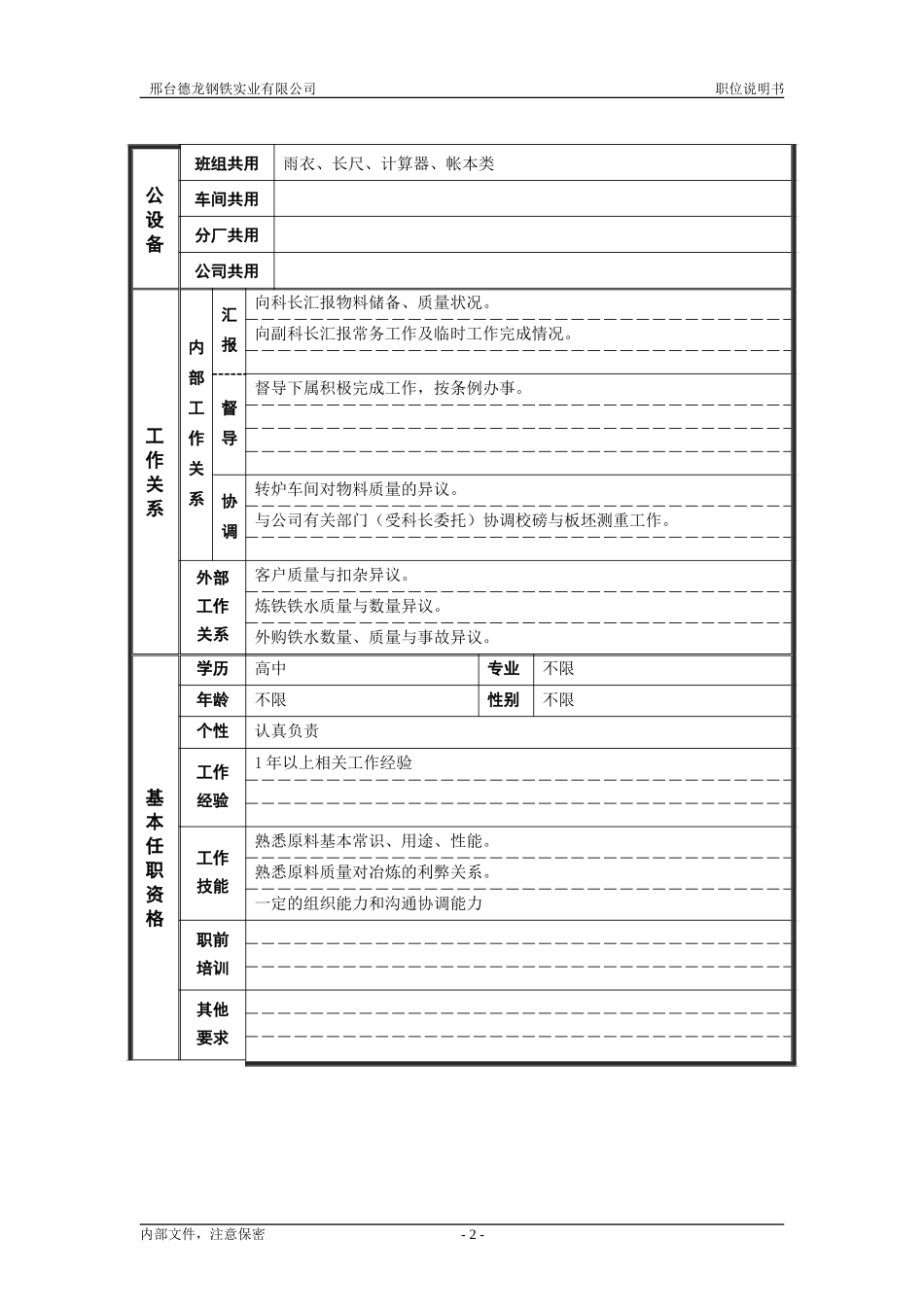 德龙炼钢厂技术科原料大班长.doc_第2页