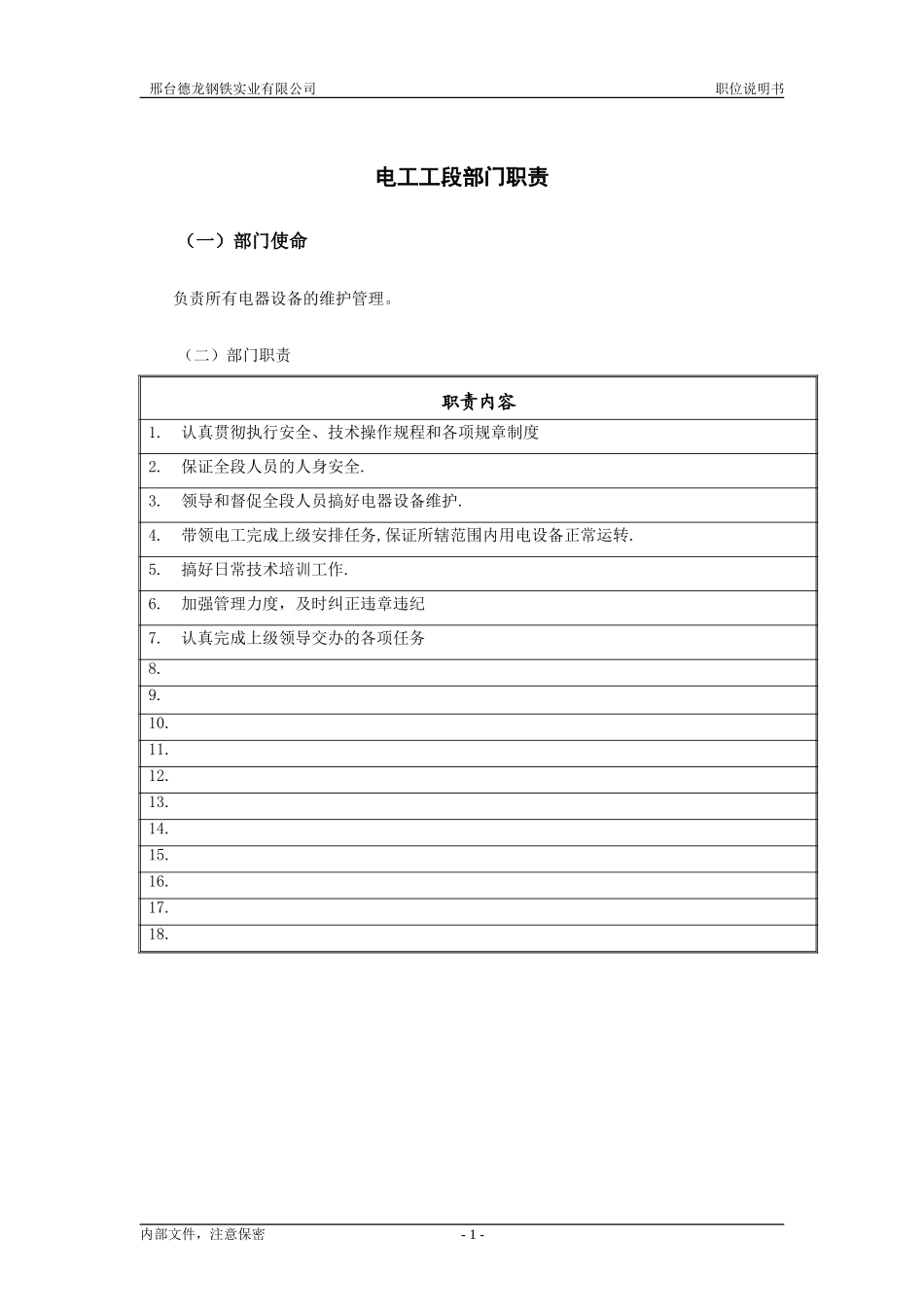 电工工段职责.doc_第1页