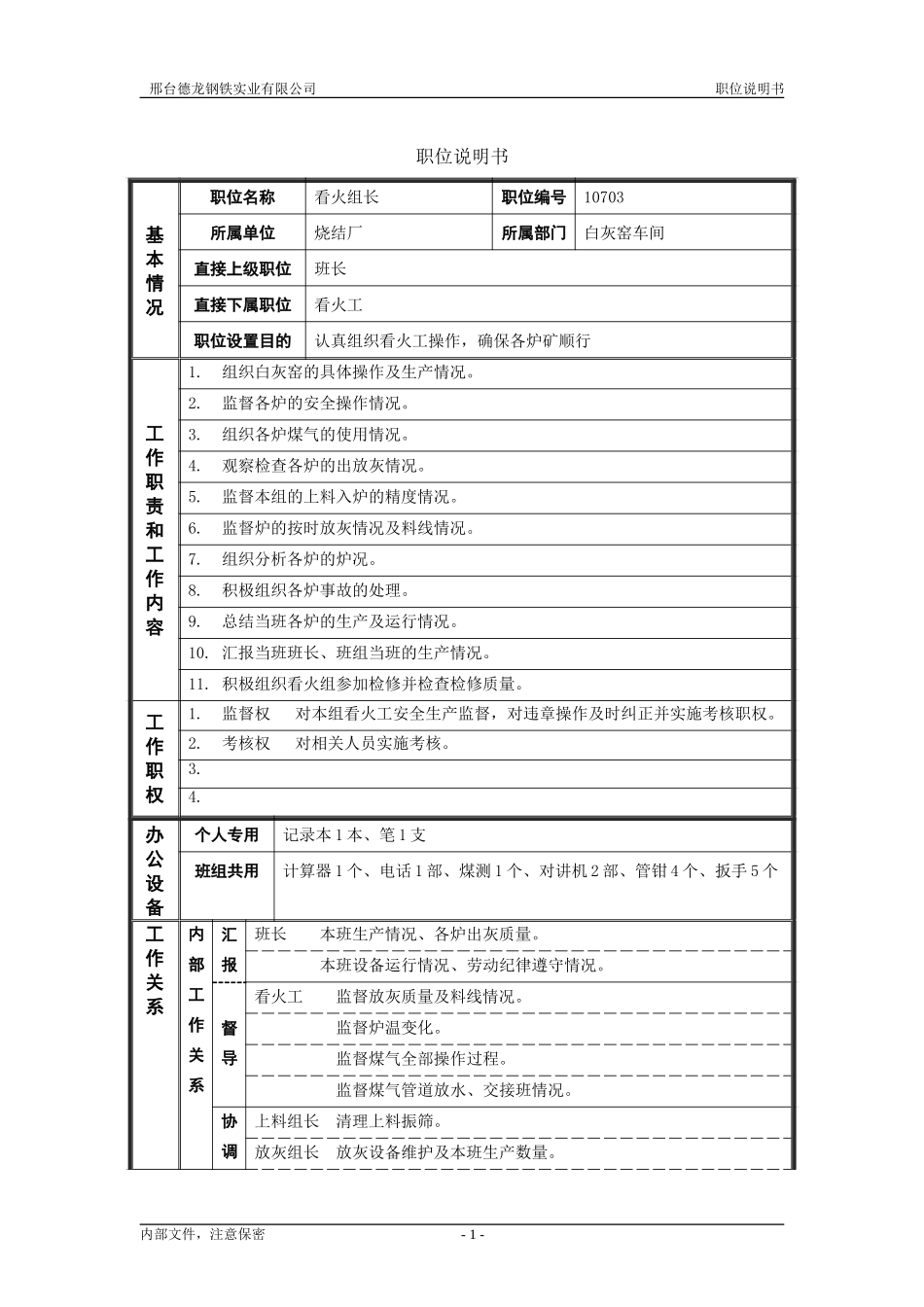 烧结分厂职位说明书－看火组长0716.doc_第1页