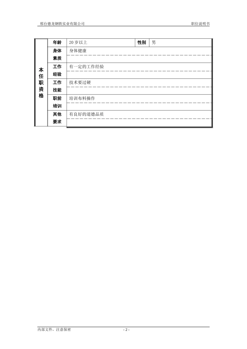 烧结厂职位说明书－布料工-0716.doc_第2页