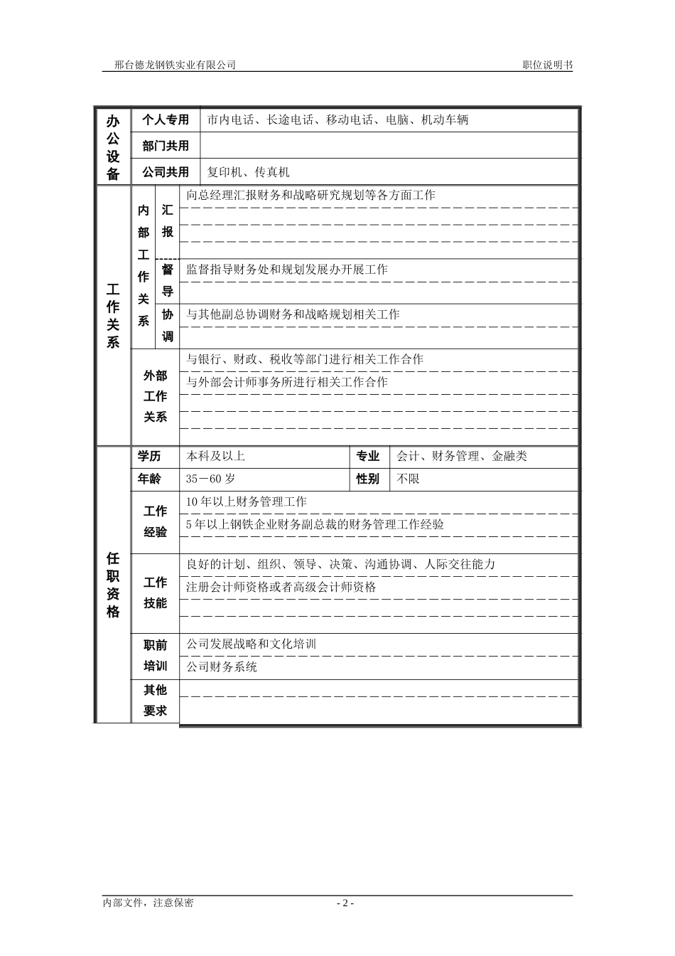 财务总监－职位说明书.doc_第2页