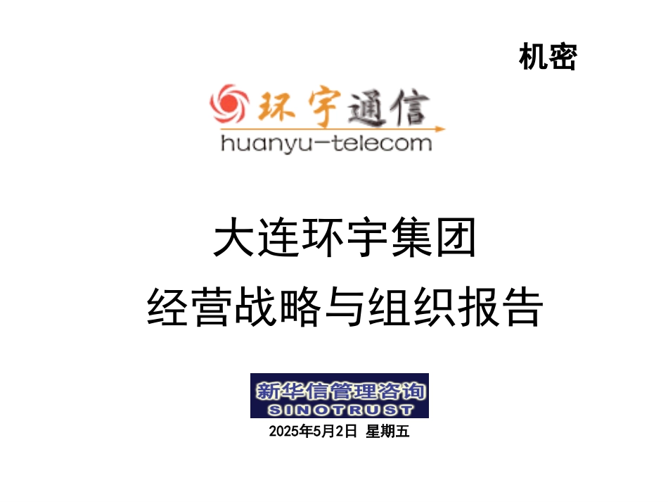 大连环宇经营战略与组织报告.ppt_第1页