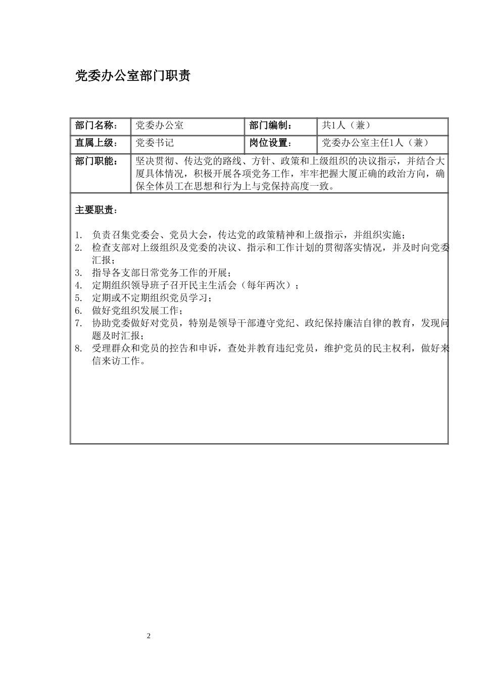 北京西直门华星贸易大厦有限公司党办工会部门职责.doc_第3页