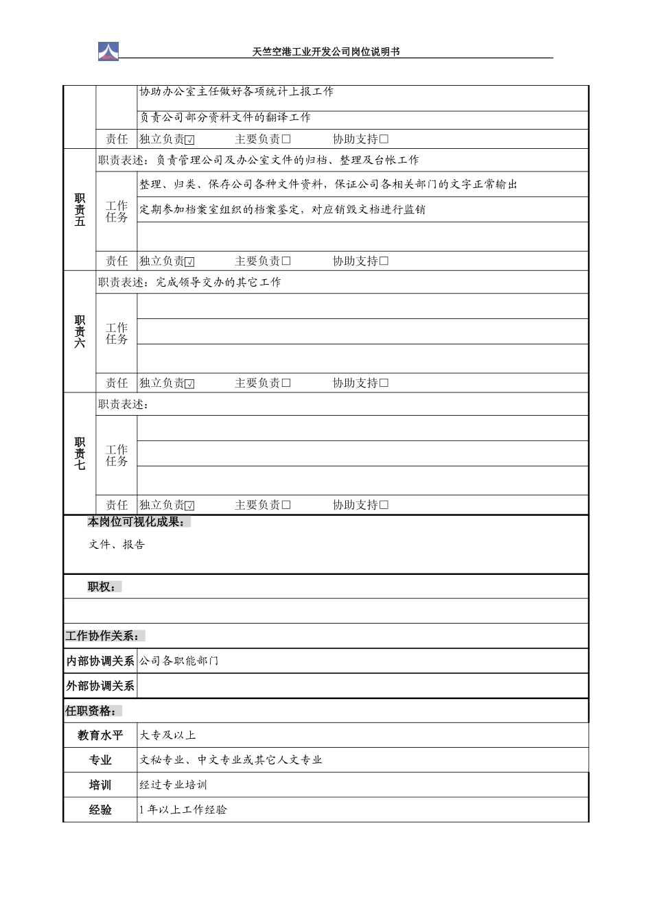 秘书科1.0岗位说明书（2个）.doc_第2页