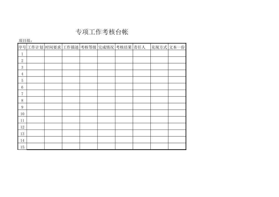 专项工作计划考核台帐.xls_第1页