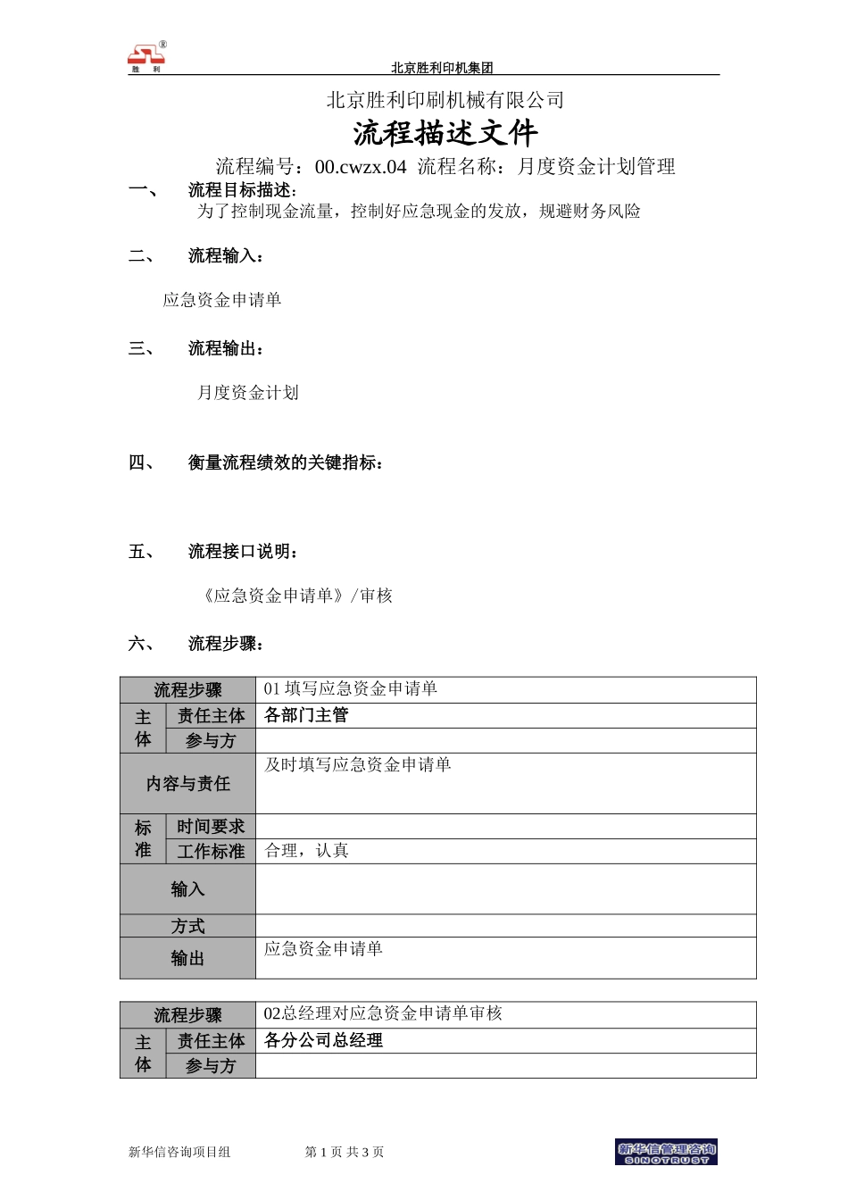 00.cwzx.04月度资金计划管理流程说明.doc_第1页