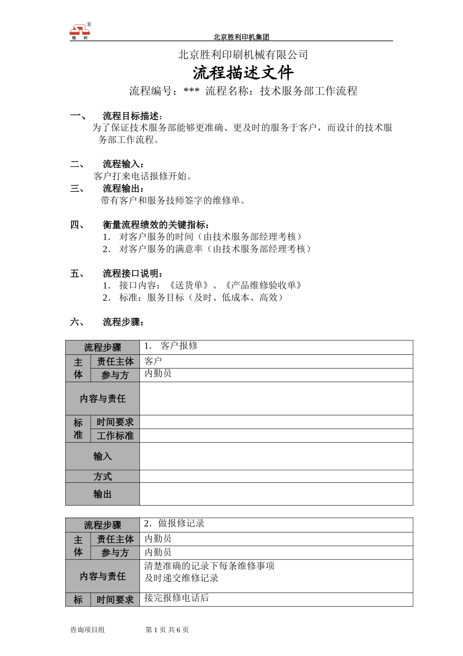 技术服务部工作流程.doc_第1页