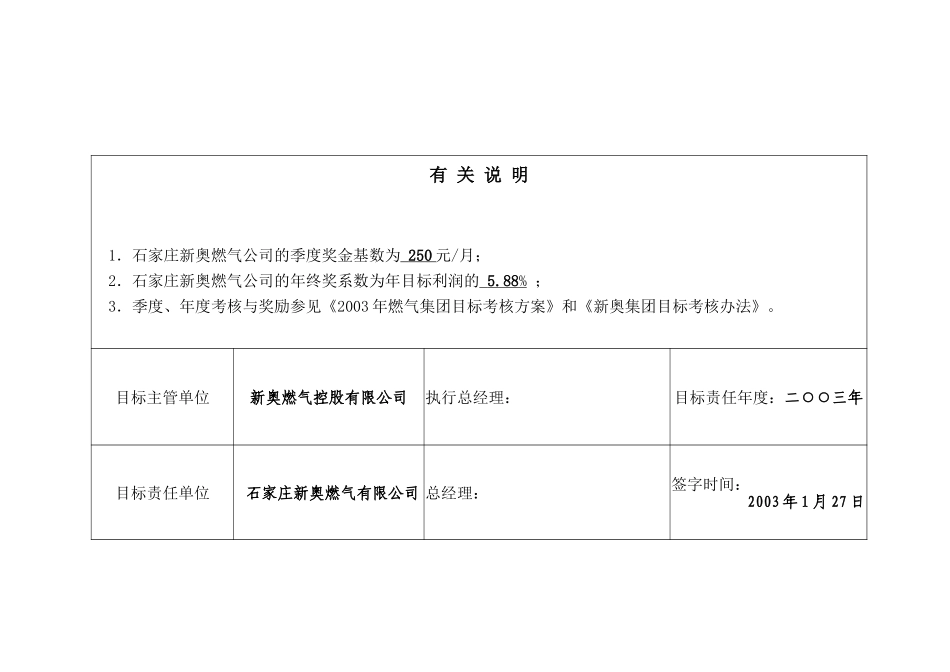 2003年度新奥燃气目标责任书(石家庄).doc_第3页