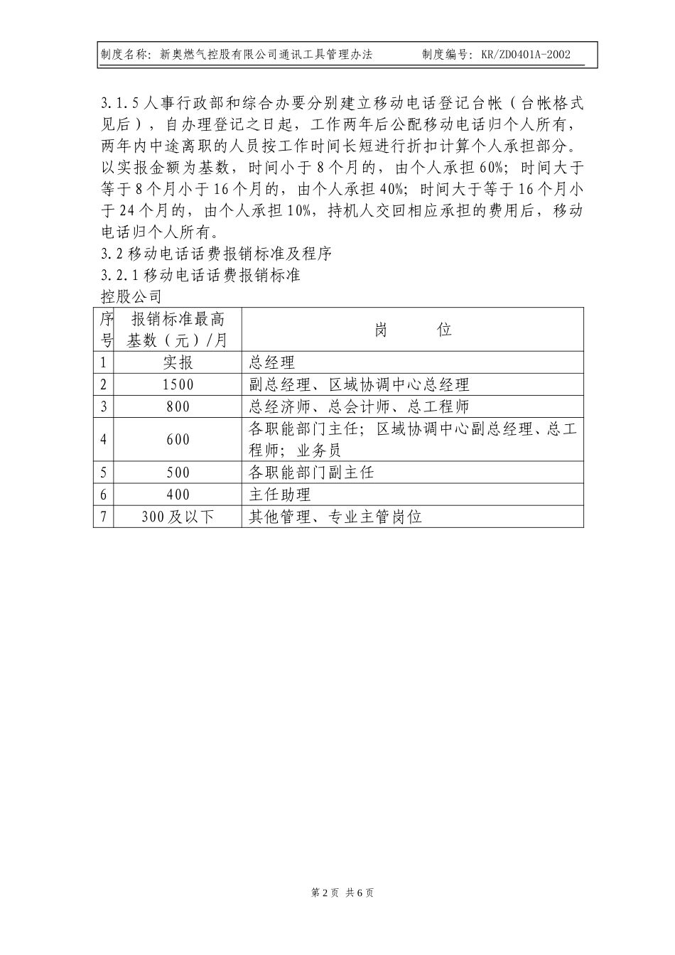 新奥燃气控股有限公司通讯工具管理办法.doc_第2页