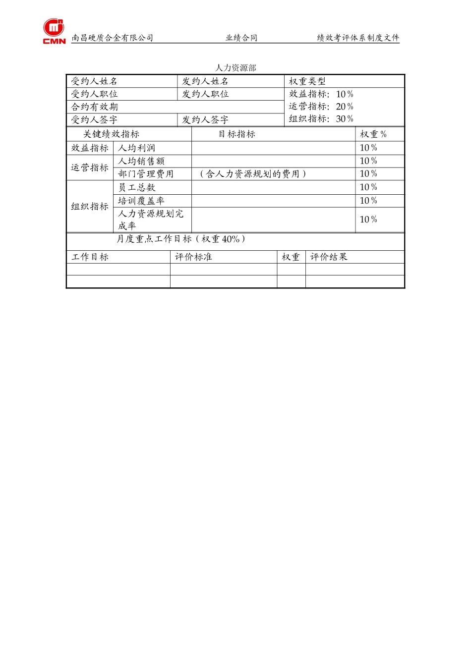 南昌硬质合金有限公司部门以上管理人员业绩合同.doc_第3页