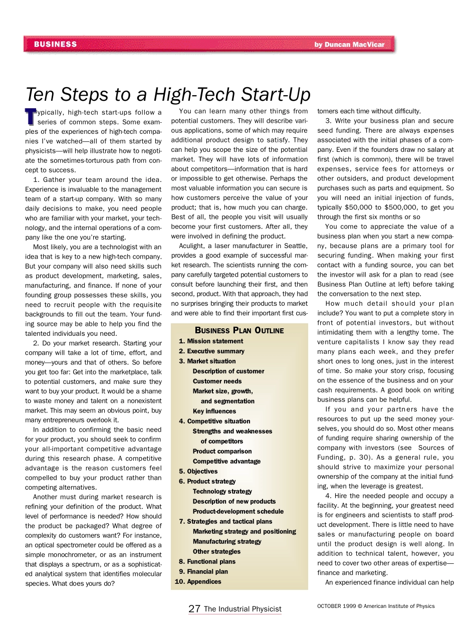 Ten steps to a high-tech start-up.pdf_第1页
