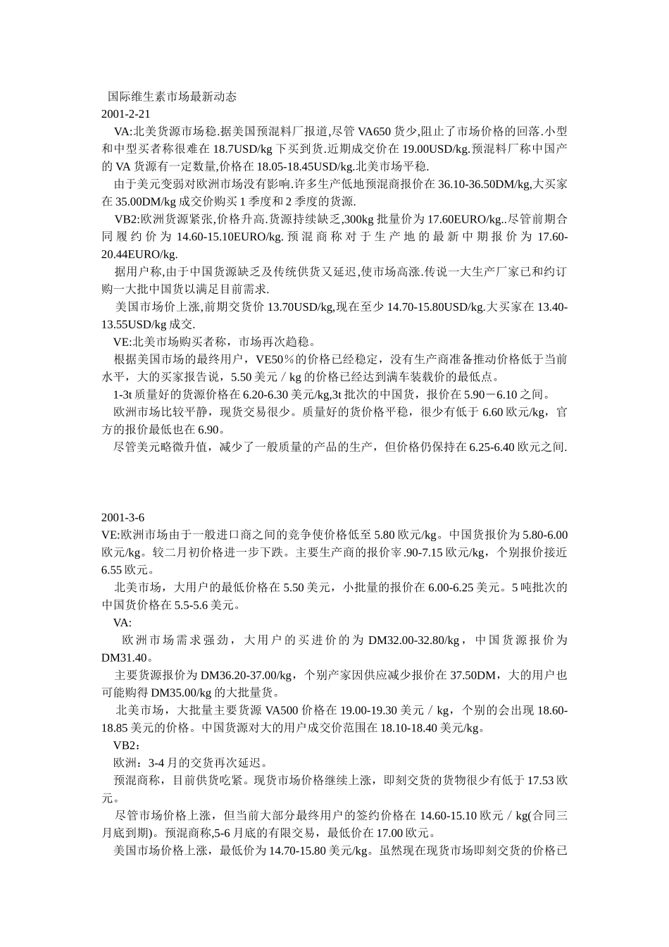 维生素市场动态.doc_第1页