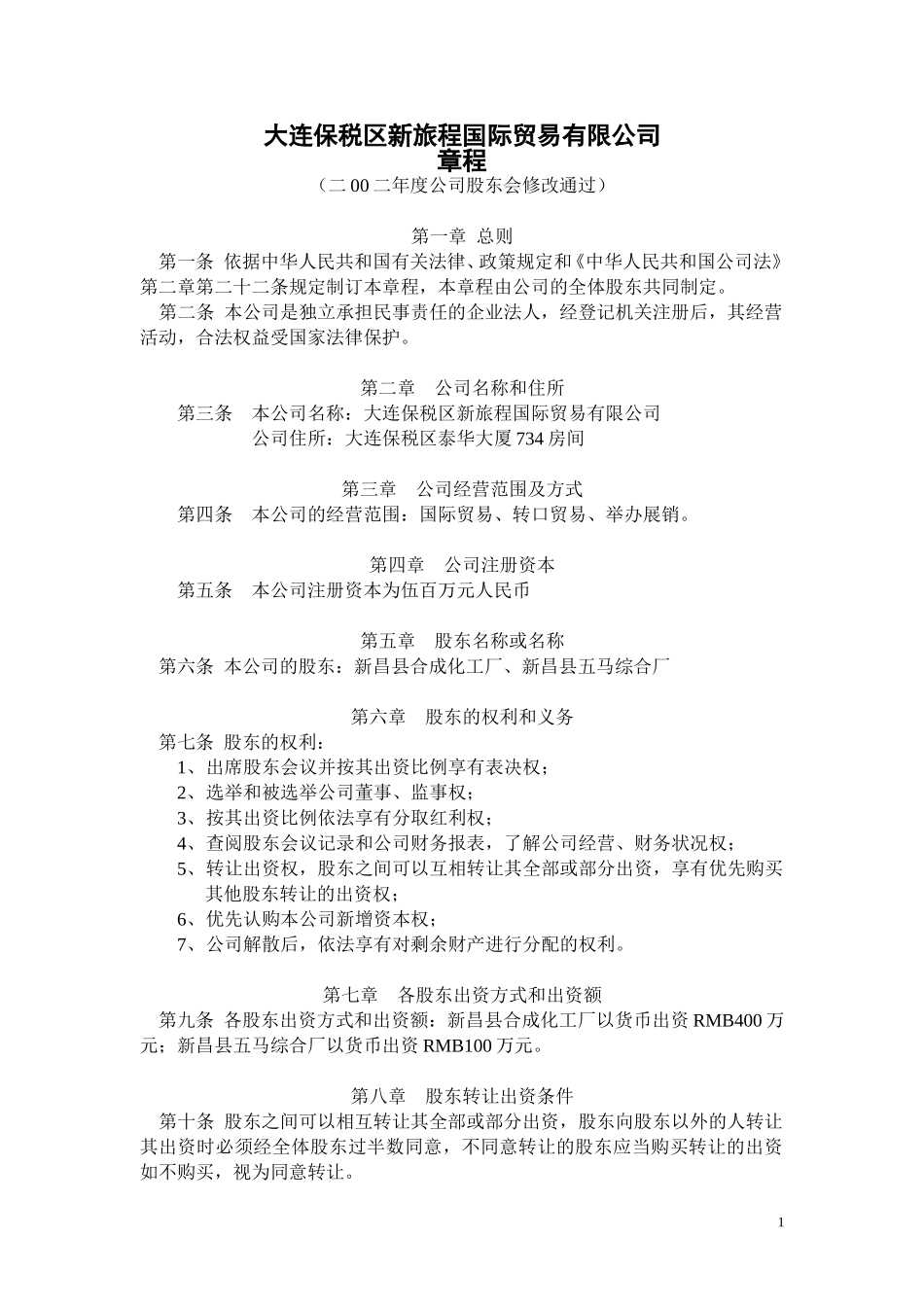 大连保税区新旅程国际贸易转让.doc_第1页