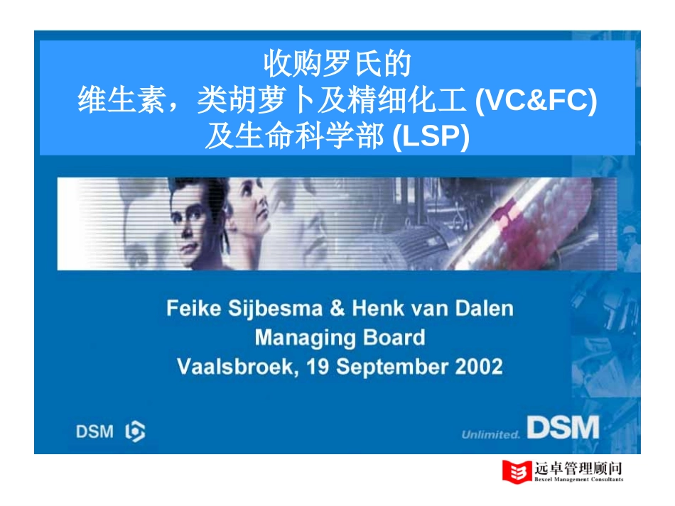 帝斯曼(DSM)收购罗氏VC&FC.ppt_第1页