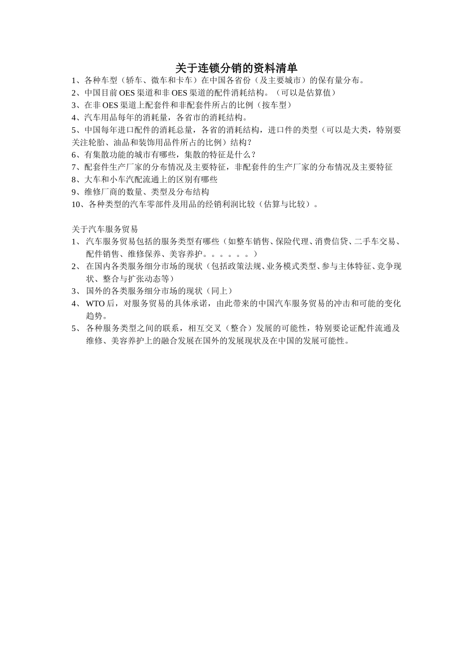 关于连锁分销的资料清单.doc_第1页