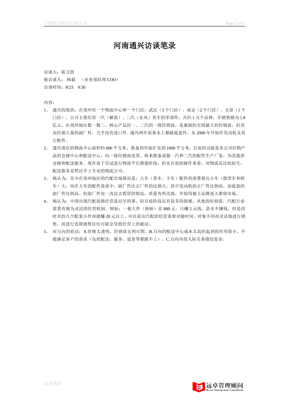 访谈笔录－河南通兴.doc_第1页