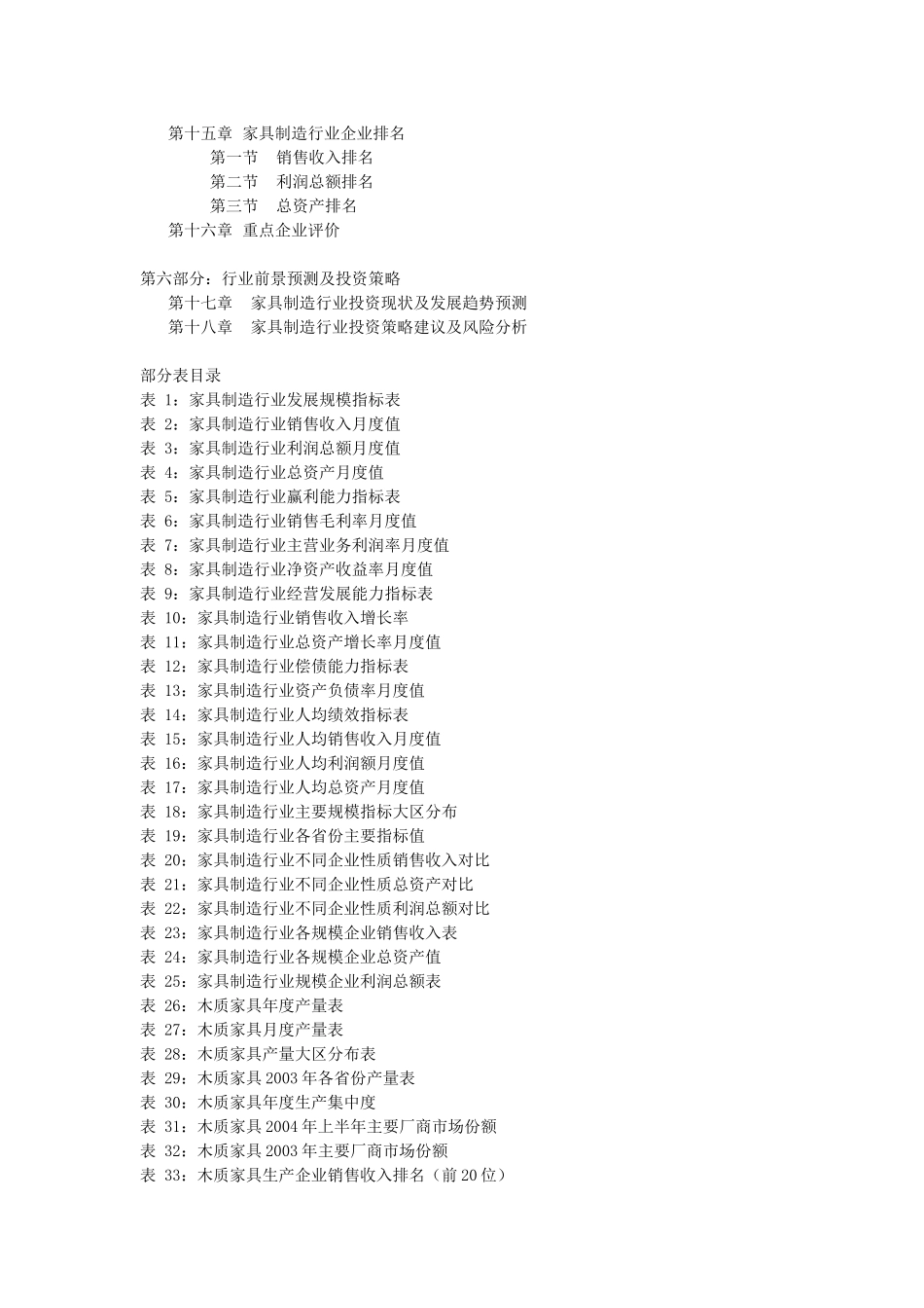 中国（木质）家具制造业年度研究报告（2004）目录.doc_第2页