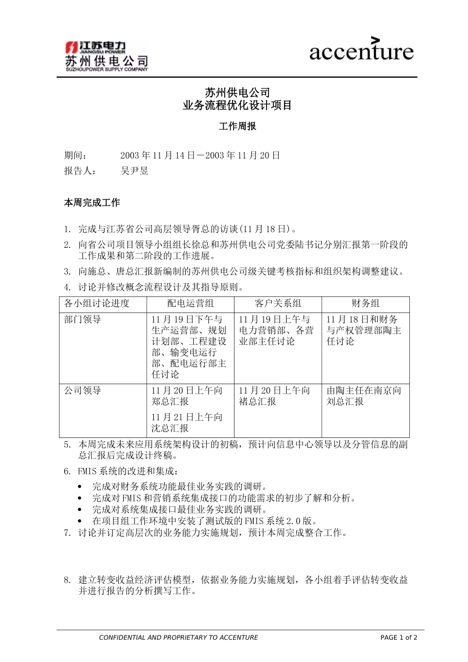 PM_工作周报 weekly report_201103 WW.doc_第1页