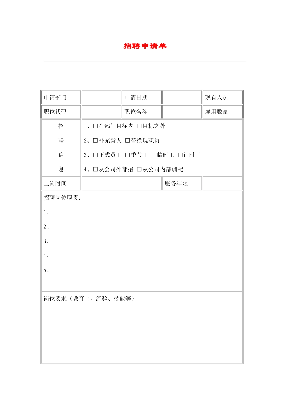 hr037招聘申请单.doc_第1页