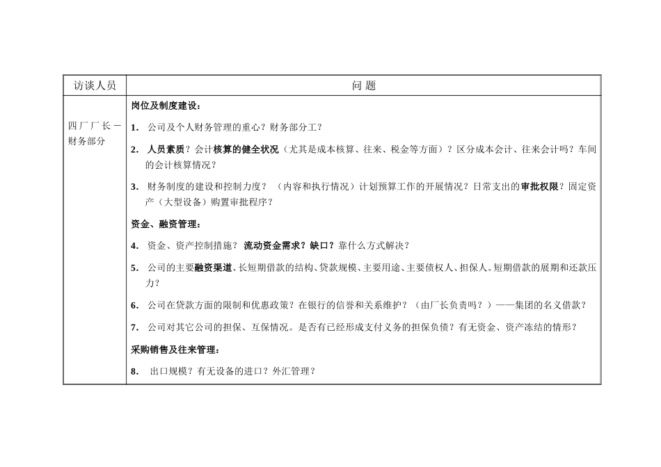 访谈问题-厂长（财务部分）.doc_第1页