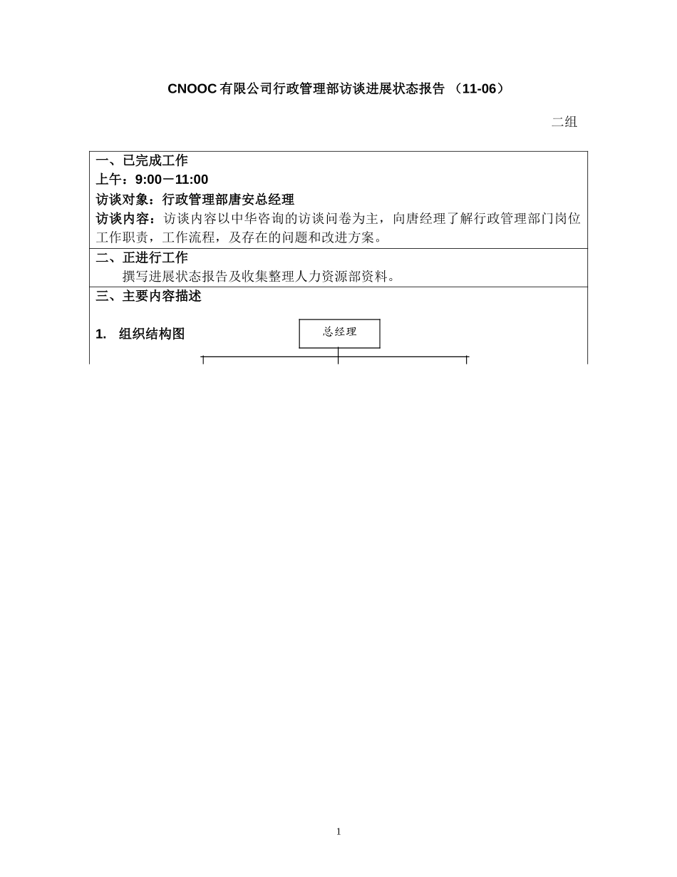 访谈报告－有限公司行政管理部.doc_第1页