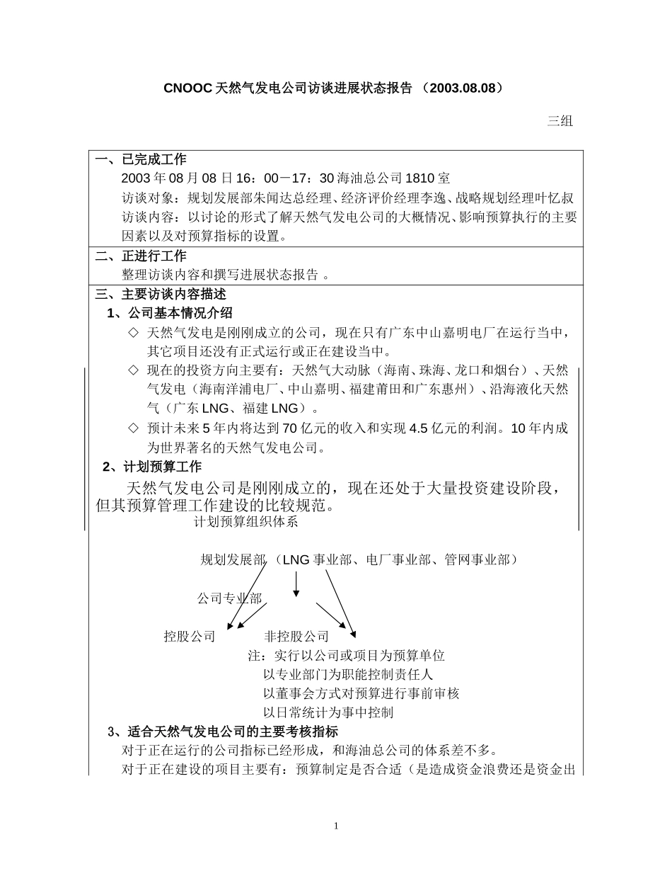 访谈报告－天然气发电.doc_第1页